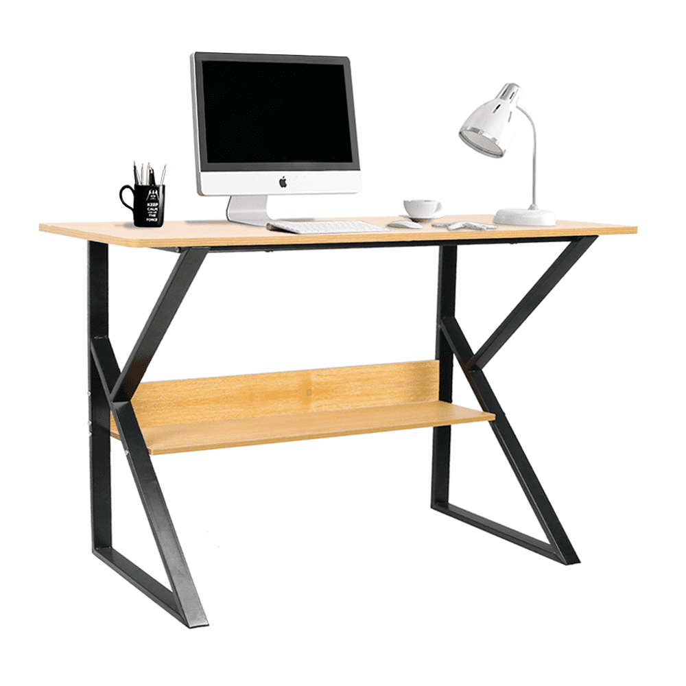 KONDELA Písací stôl, s policou, buk / čierna, TARCAL 100
